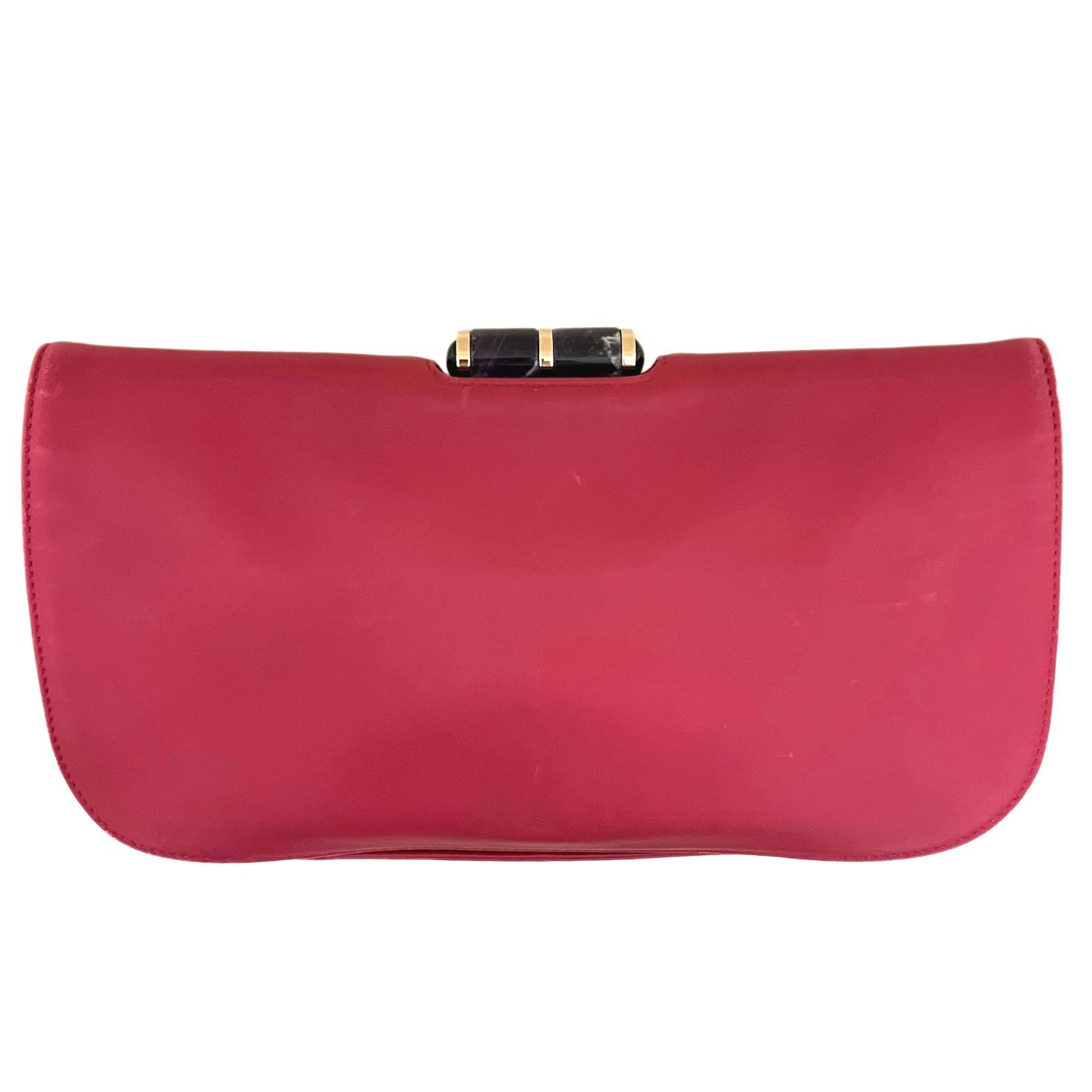 BVLGARI　ブルガリ　バッグ　リップスティック　パーティーバッグ　クラッチ　レザー　ハンド　小物入れ　ミニバッグ　レッド