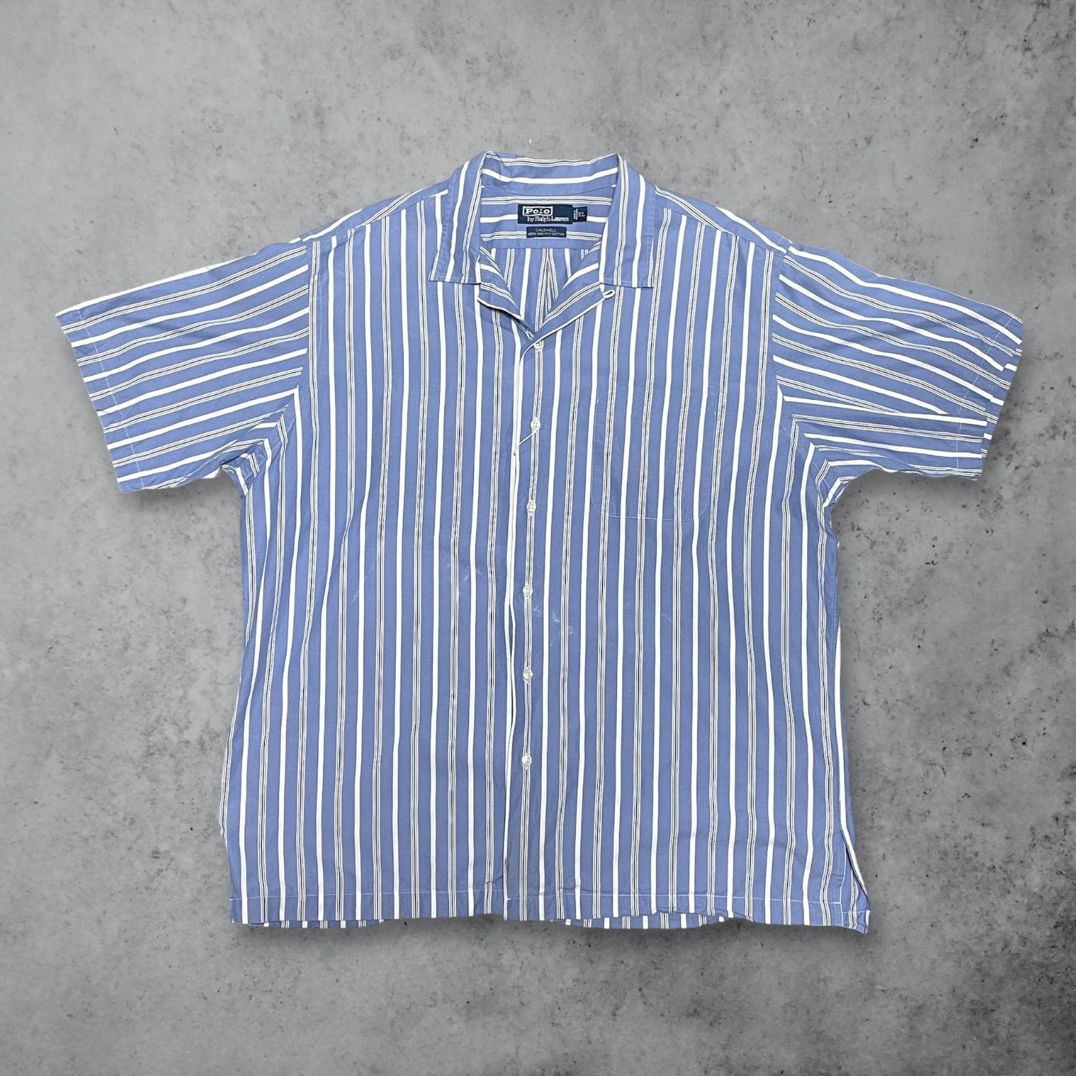 Polo by Ralph Lauren CALDWELL 開襟シャツ XL 半袖 ストライプ