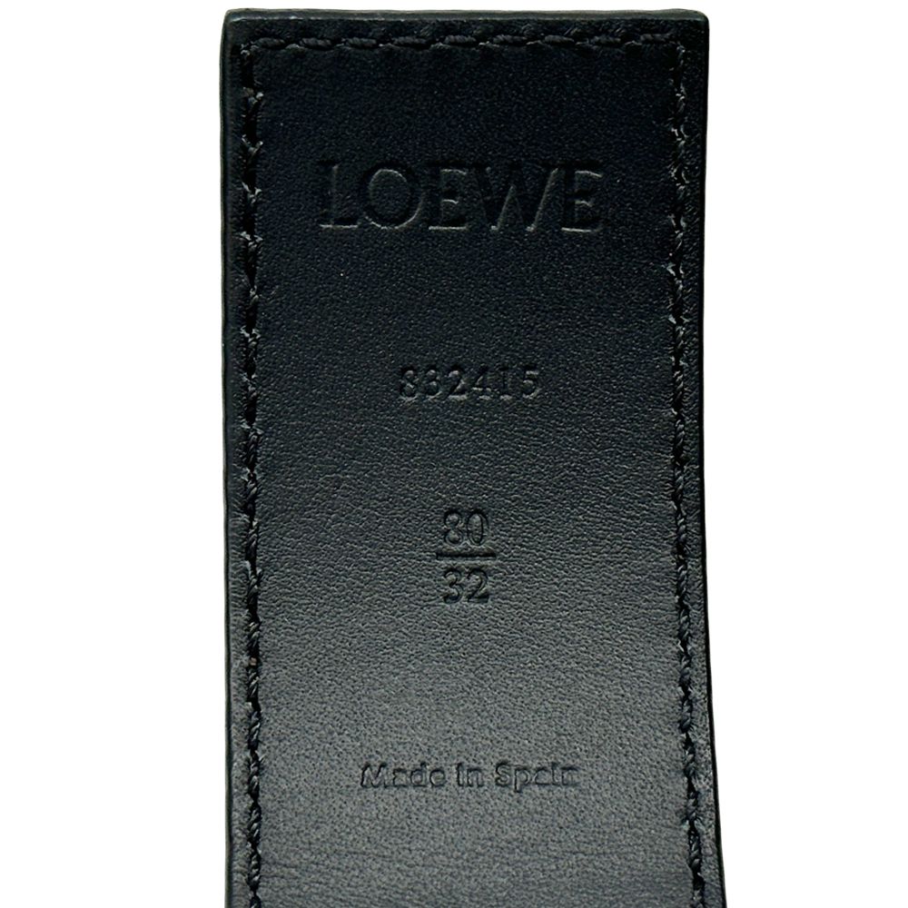 ロエベ LOEWE ベルト レディース メンズ ブランド アナグラム レザー ブラウン ブラック ゴールド 80/32 リバーシブル 【中古】