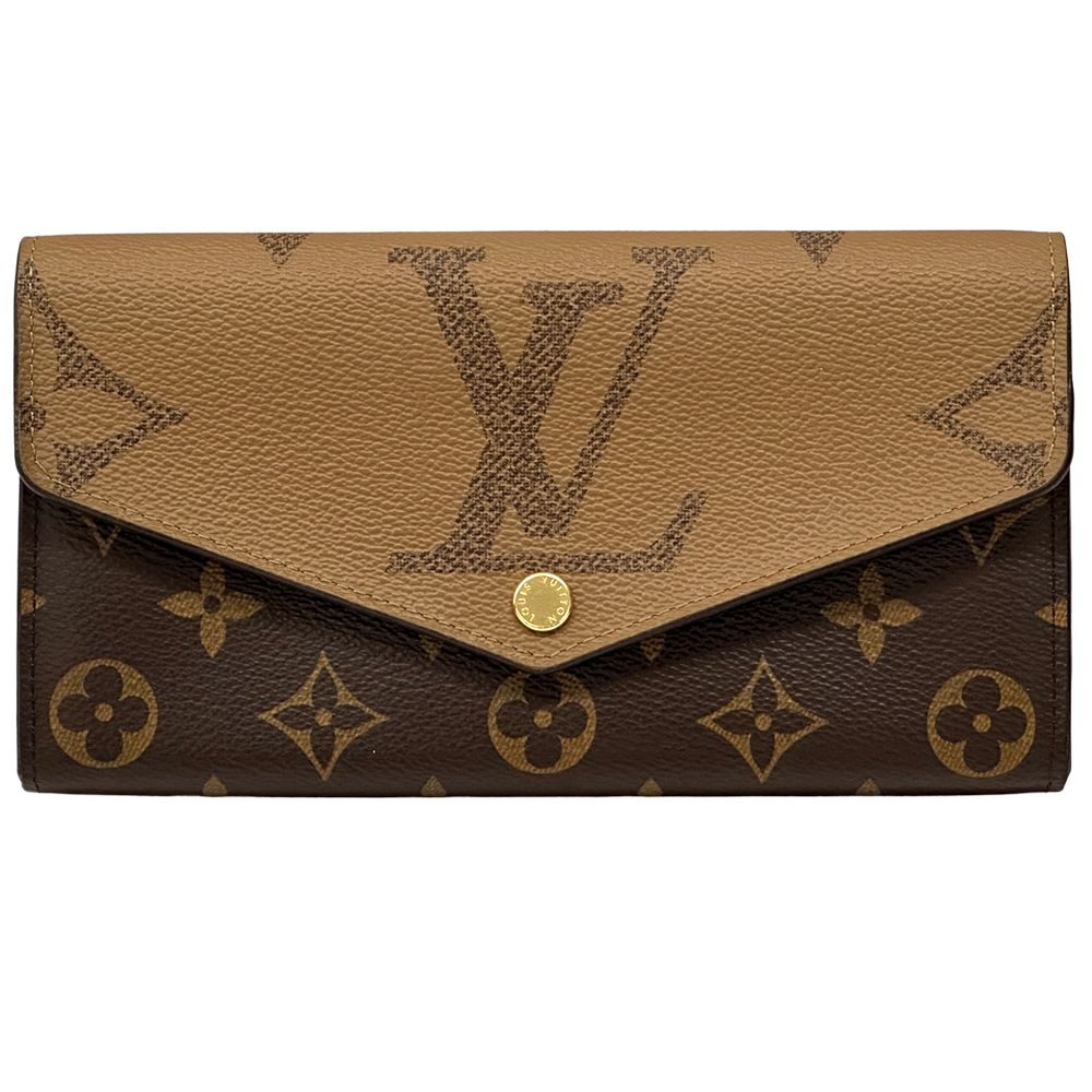 ルイ・ヴィトン LOUIS VUITTON 財布 モノグラム ジャイアントリバース レディース メンズ ブランド 長財布 ポルトフォイユ・サラ ブラウン M80726 バイカラー おしゃれ 【中古】