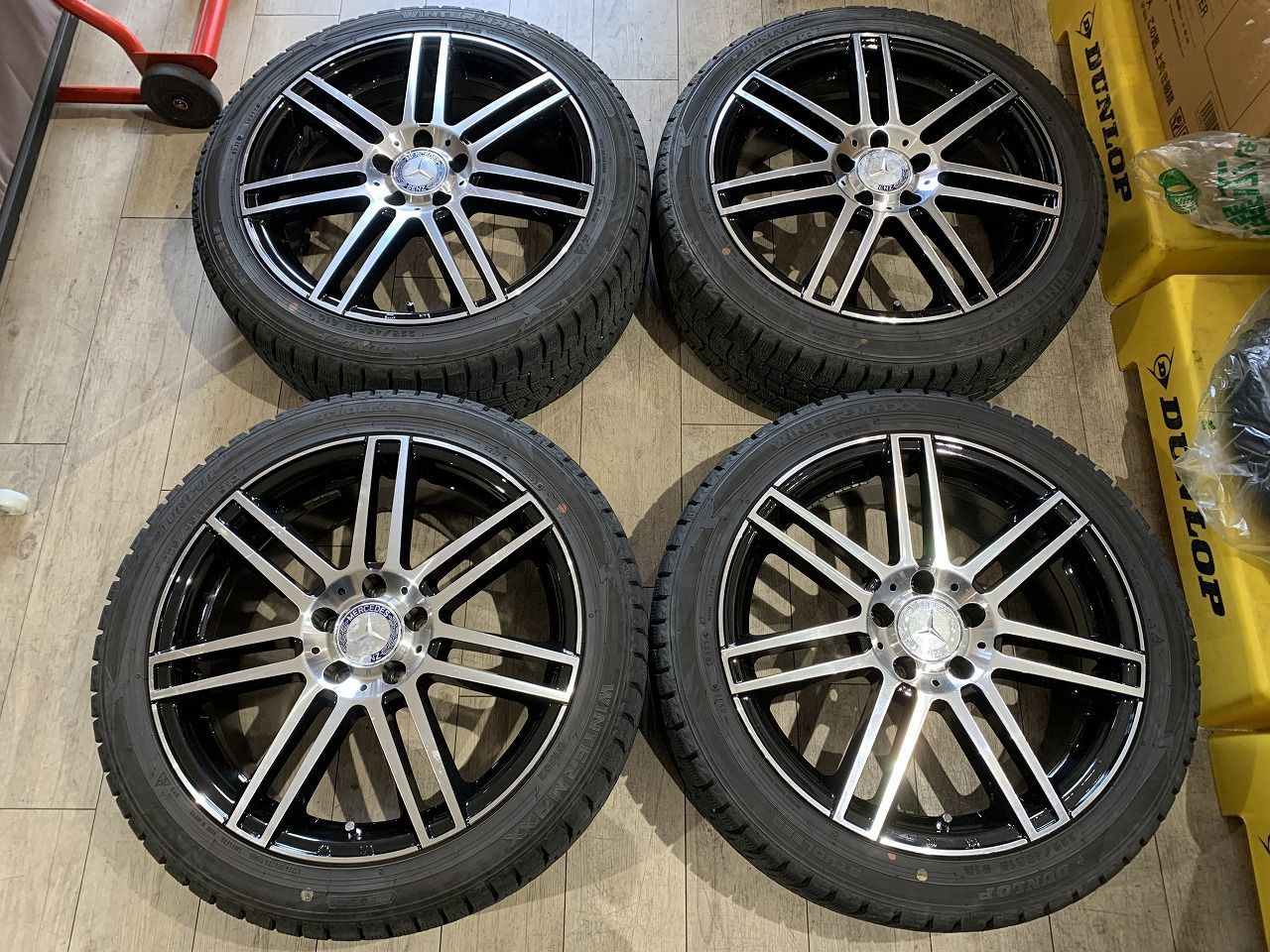 【2605053】スタッドレス EUROTECH STAGE TW7 18インチ 7.5J +44 PCD112 5H + DUNLOP WM02 225/45R18 2022年 メルセデスベンツ 等