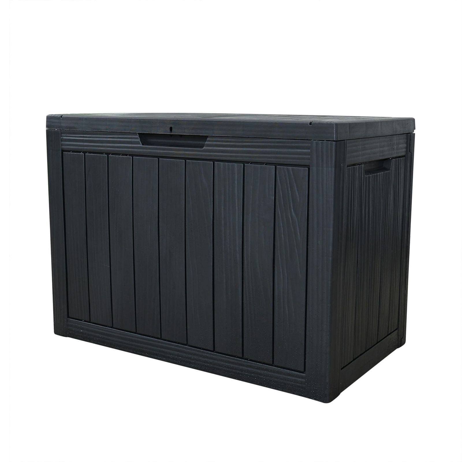 戸外収納庫 118L/170L/270L/300L 置き配 ゴミ箱 小型 屋外 ストッカー 防水/耐侯 収納可能 ガーデン/庭/ベランダ 頑丈 78.1x43.4x55.5cm ブラック (ブラック, 170 L)Ju