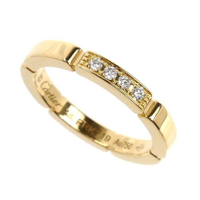 CARTIER カルティエ K18YG イエローゴールド マイヨンパンテール 4Pダイヤ リング・指輪 B4080348 ダイヤモンド 8号 48 3.7g レディース 中古 美品