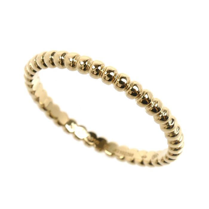 Van Cleef & Arpels ヴァンクリーフ＆アーペル K18YG イエローゴールド ペルレ リング・指輪 VCARN95Q56 15.5号 56 2.2g レディース 中古 美品