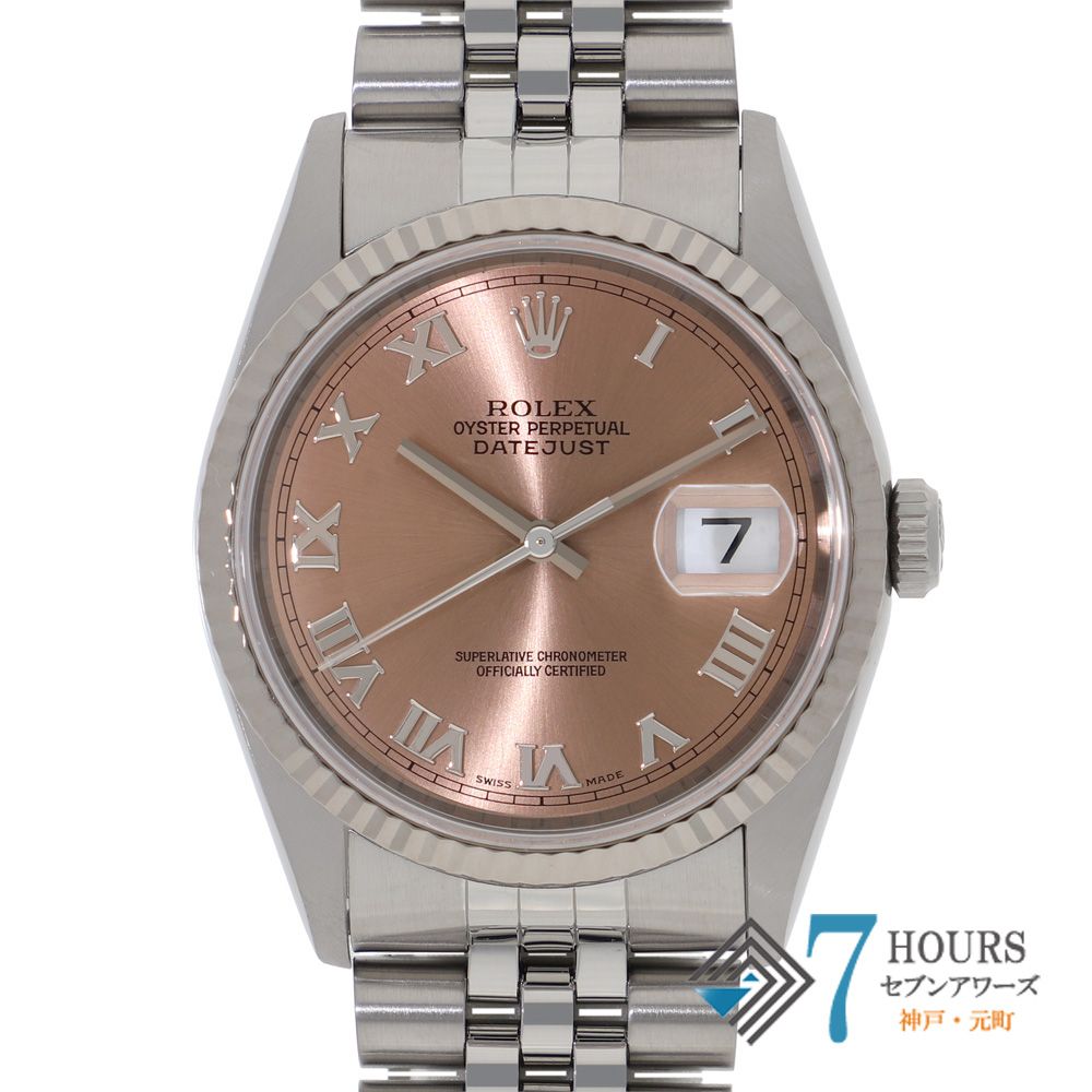 145902 ROLEX ロレックス 16234 デイトジャスト ピンクローマ ホワイトゴールド ステンレス T番 自動巻き 純正ボックス