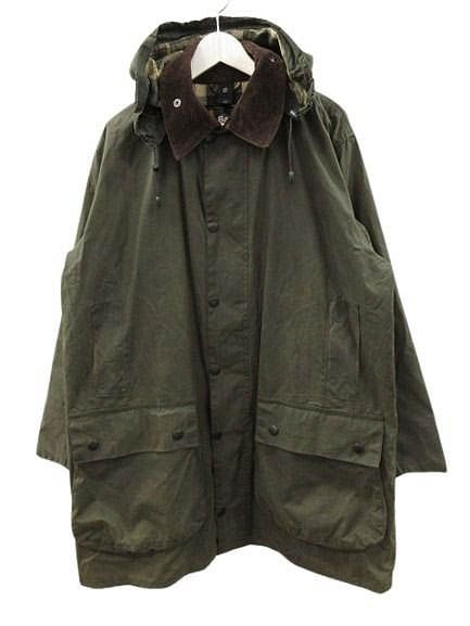 バブアー Barbour ボーダー BORDER オイルド コート ワックスコットン ジャケット 42 セージ 英国製