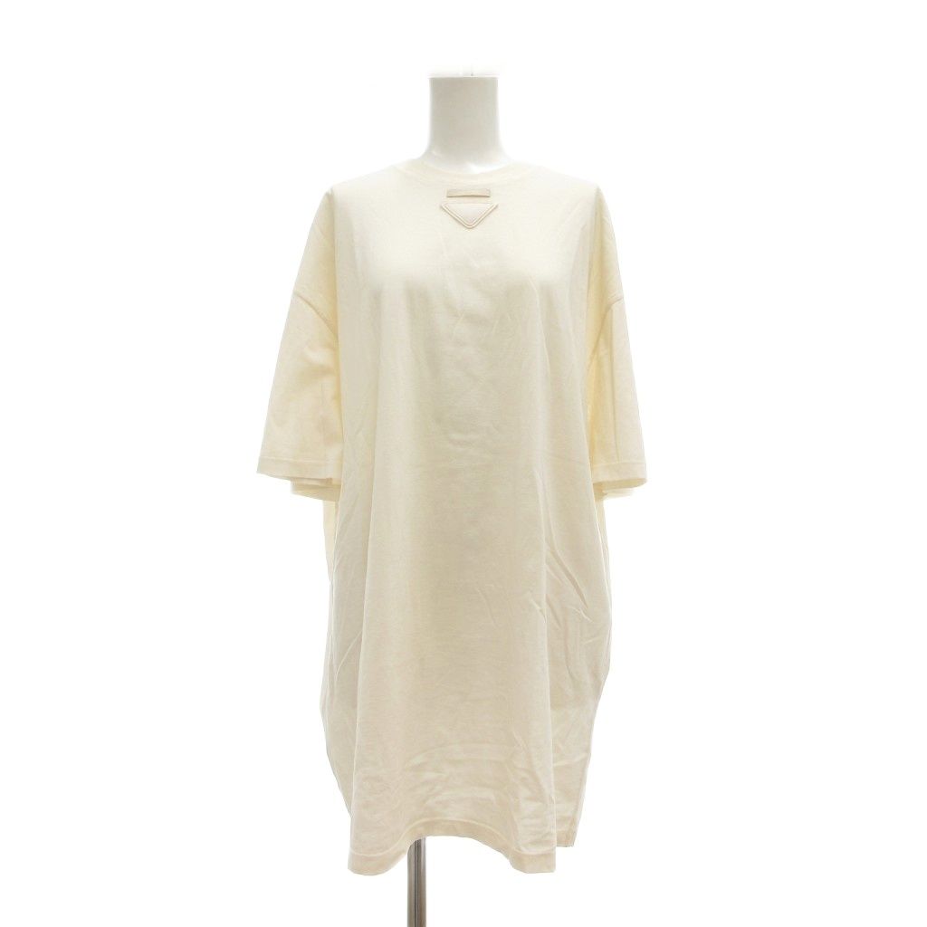 プラダ PRADA タグ付き 3558A S211 12ZB Tシャツ 半袖 三角ロゴ オーバーサイズ XS 白 ホワイト /MG