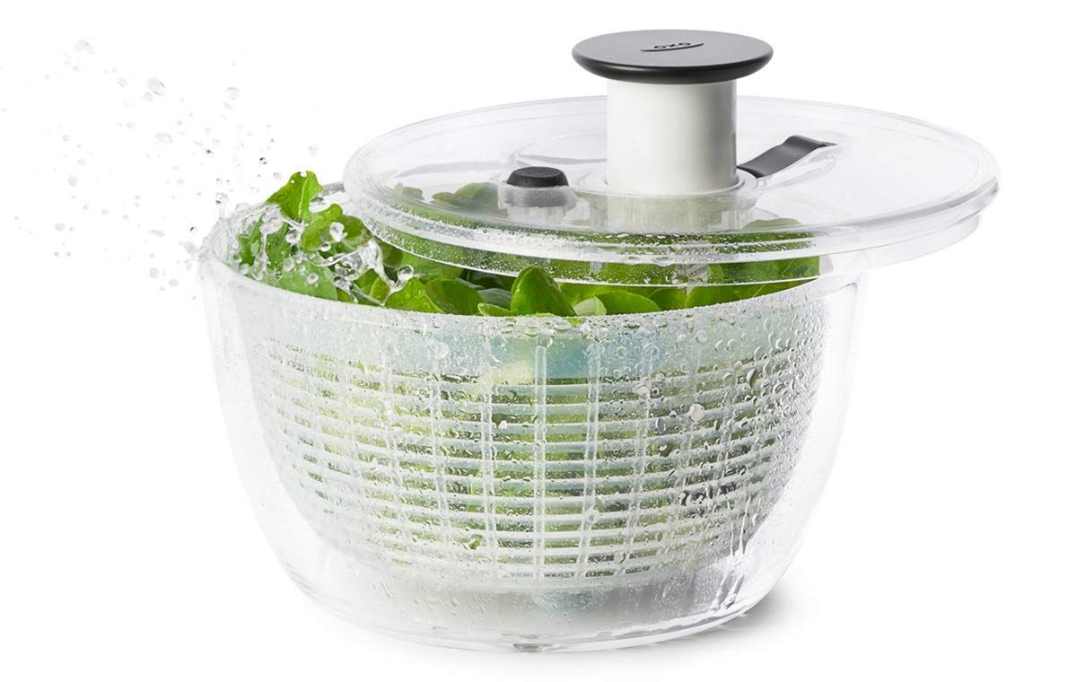 OXO オクソー サラダスピナー 野菜水切り器 小 丸型 2~3人分 一人暮らし 20.5×20.5×12cm 食器洗い乾燥機(低温設定)可ma 98cf4340