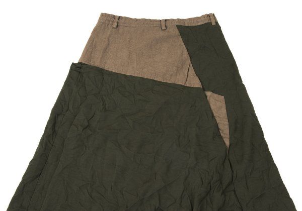 ワイズY's 異素材切替シワ加工ジャージーアシンメトリーサルエルパンツ
