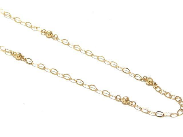 美品 スタージュエリー K18 チェーン ネックレス ☆ イエローゴールド 1.8g STAR JEWELRY ▼8E●