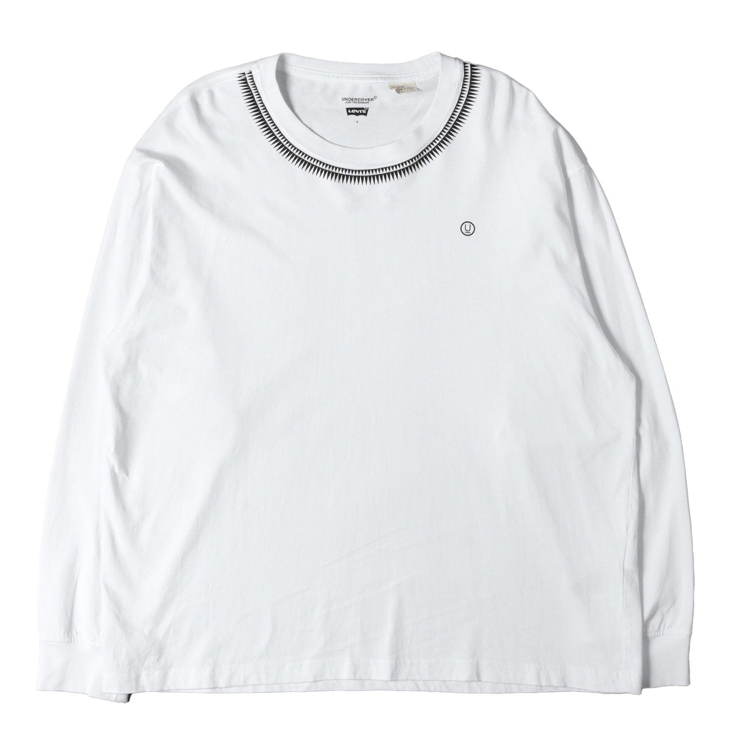 UNDERCOVER アンダーカバー Tシャツ ホワイト 白 サイズ:L | 25SS Levis トライアングルプリント ロングスリーブ Tシャツ | トップス カットソー 長袖【メンズ】【中古】