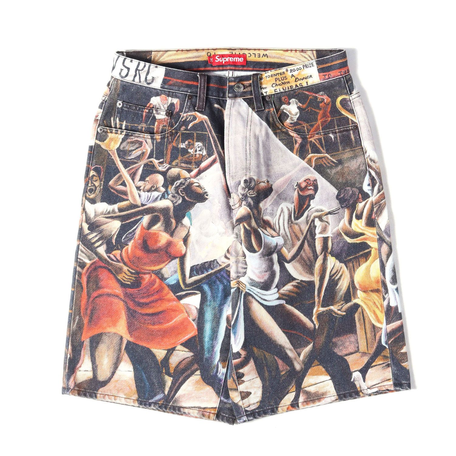【美品】Supreme シュプリーム パンツ マルチカラー(Dance) サイズ:30 | 25SS Ernie Barnes 総柄グラフィック バギー デニムショーツ (Baggy Denim Short) | ボトムス ショートパンツ【メンズ】【中古】