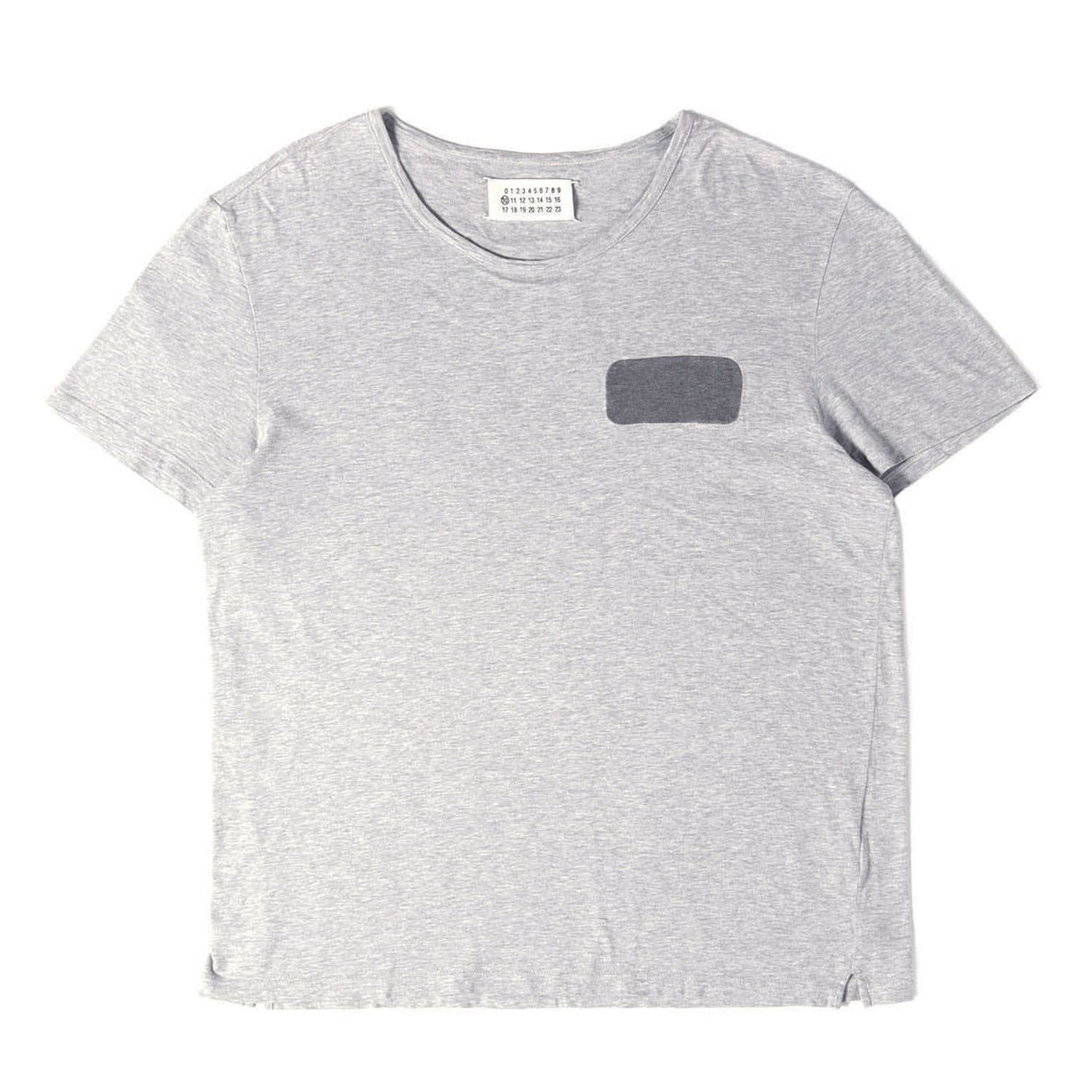 Maison Martin Margiela メゾンマルタンマルジェラ Tシャツ ヘザーライトグレー サイズ:50 | ここのえ期 切替パッチ ラウンドネック Tシャツ / MM10 | トップス カットソー 半袖【メンズ】【中古】