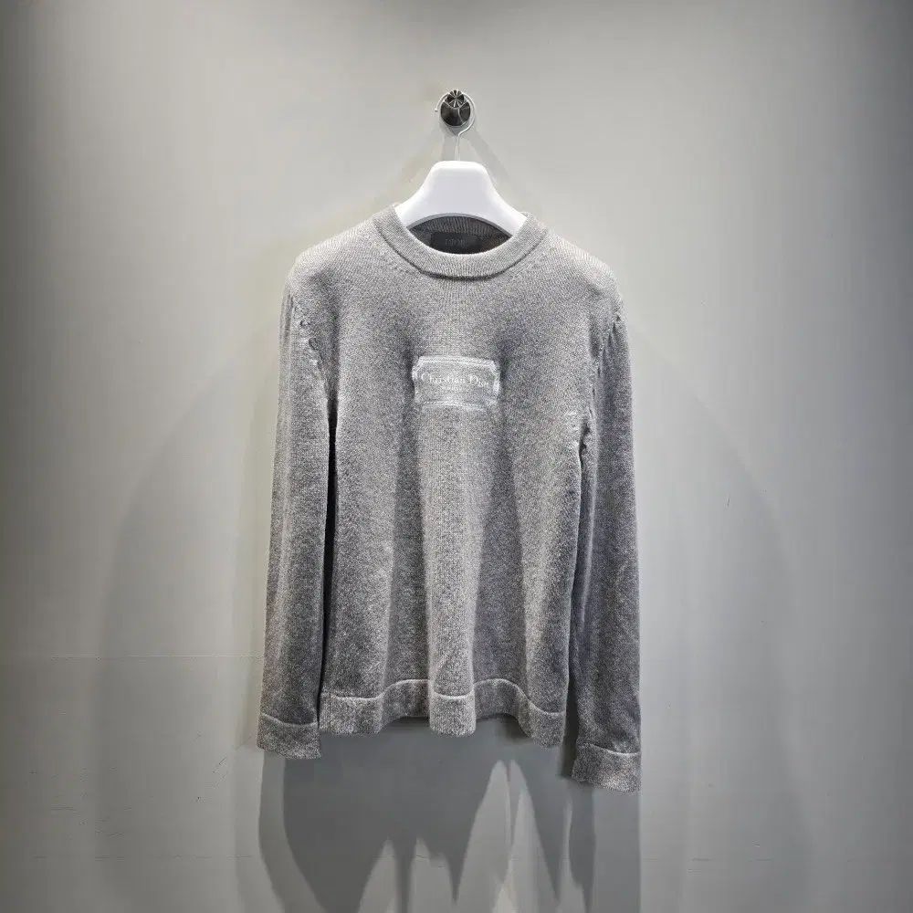 中古/正規品 ディオール クチュール 刺繍 ロゴ カシミア ニット グレー S