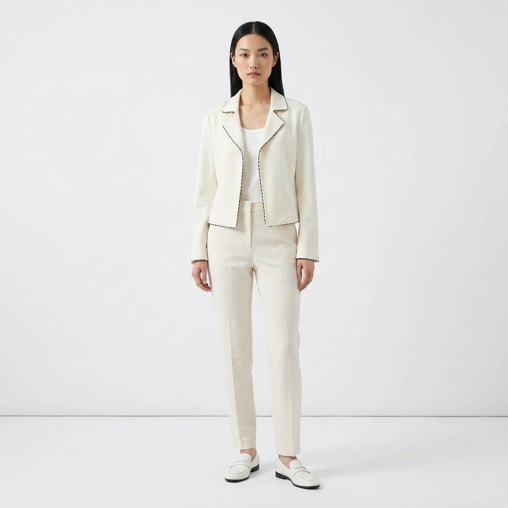 pierre cardin ピエールカルダン ジャケット ホワイト ステッチ M