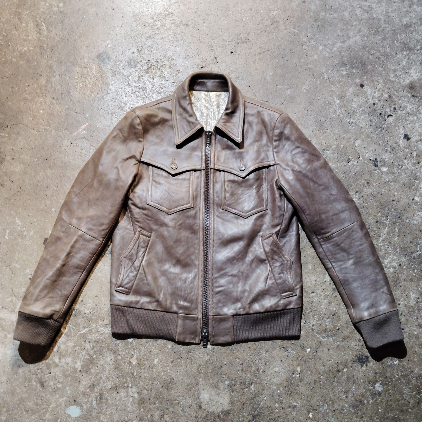 NUMBER (N)INE ナンバーナイン 07AW リブレザージャケット NUMBER(N)INE 07aw リブレザージャケット 羊革 シングルライダース