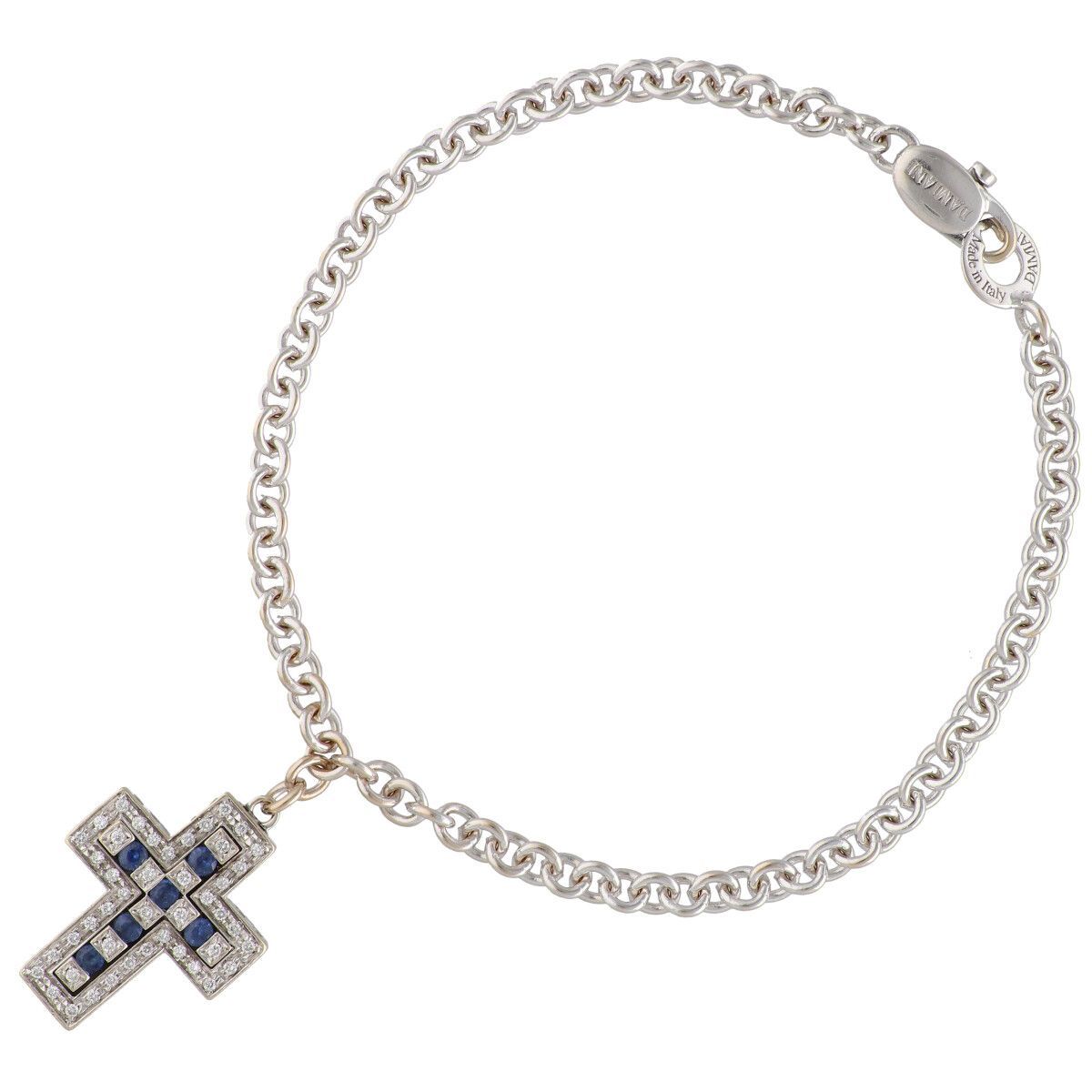【中古】 Damiani ダミアーニ ベルエポック ブレスレット 20014794 バングル 750 K18WG サファイア ダイヤ チェーン メンズ レディース 25031520 AO