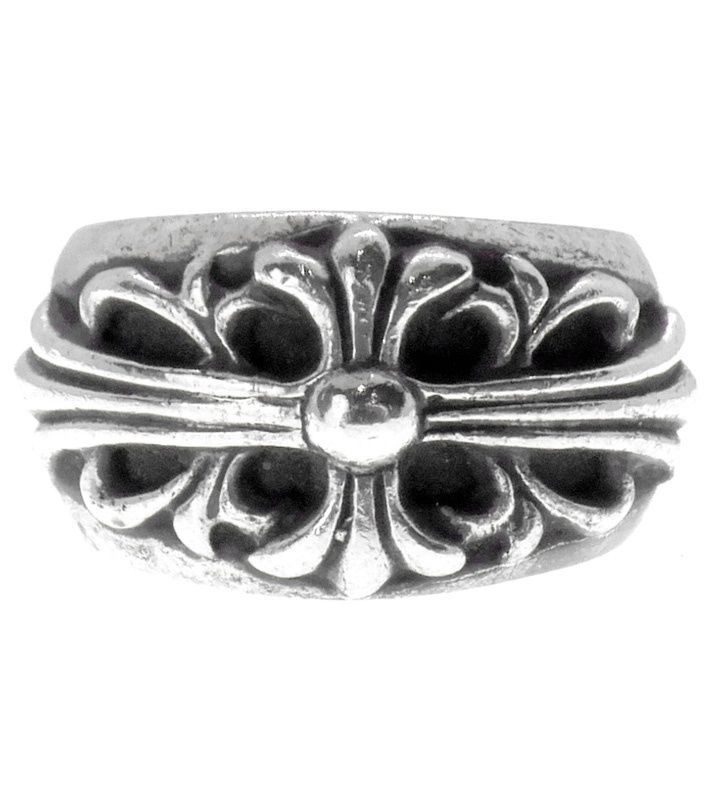クロムハーツ CHROME HEARTS 【 FLRL CRS 】 フローラル クロス シルバー リング h8256