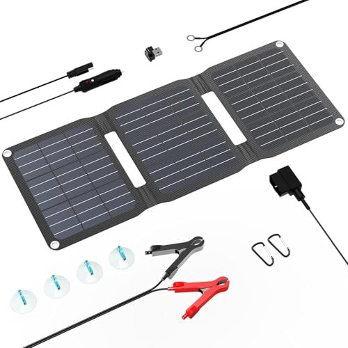FlexSolar 15W 車 ソーラー バッテリーチャージャー小型充電キット ソーラーパネル 充電器 車 折りたたみ超軽量 USB DC SAE 車電池 自動車、オートバイ、ボート、マリン、RV、トレーラー 補充電 メンテナンスas 1f64b89e