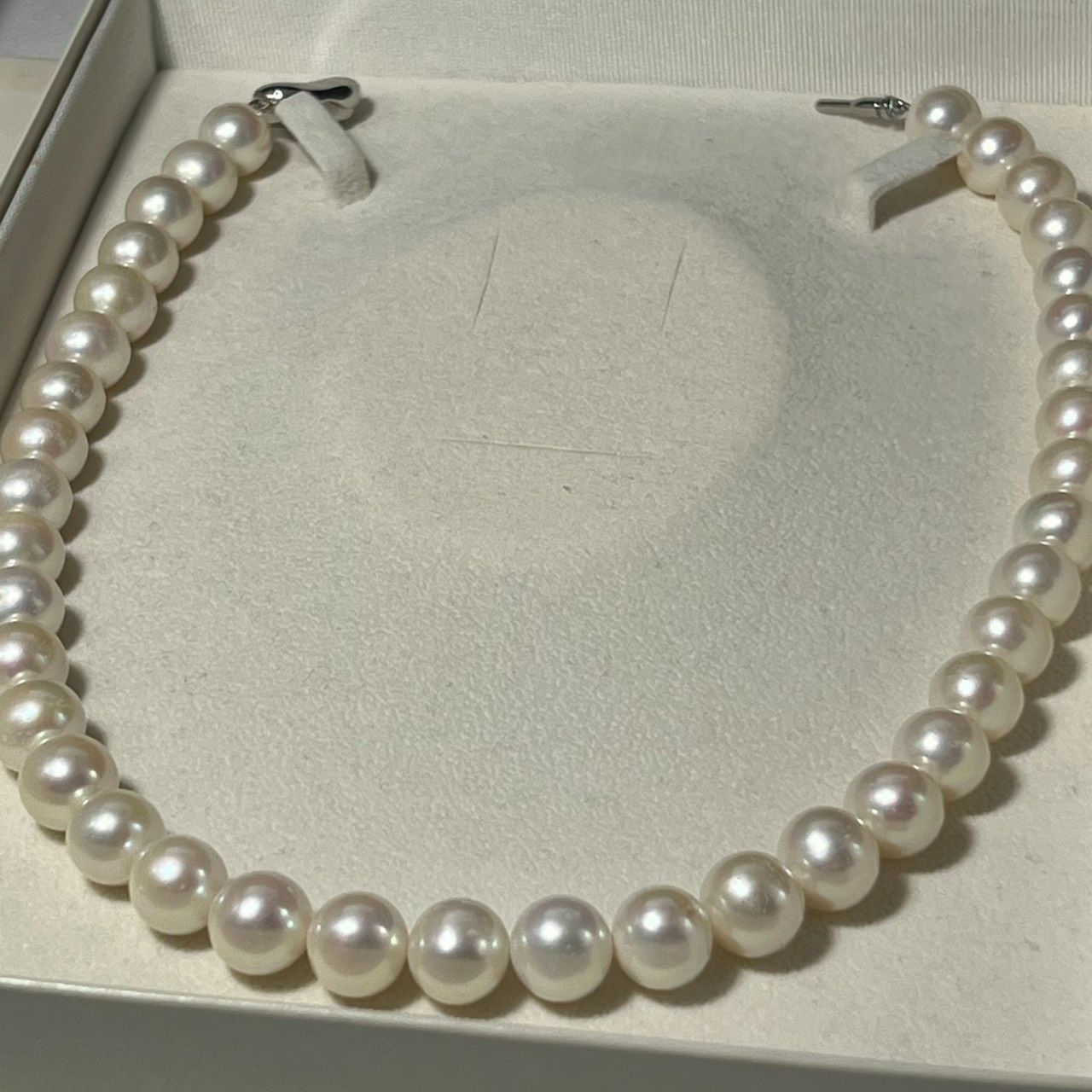 【極大珠・照り最強】 本真珠 パールネックレス 10.7〜11.5mm ラウンド ホワイト SILVER Jewelry