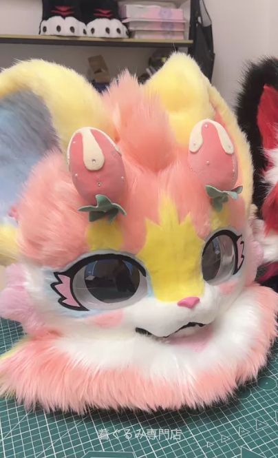 犬　猫　着ぐるみ ヘッド全頭　ヘッド ケモノ ファースーツ ぬいぐるみ コスプレ コスチューム Kurumi 一点物 C526
