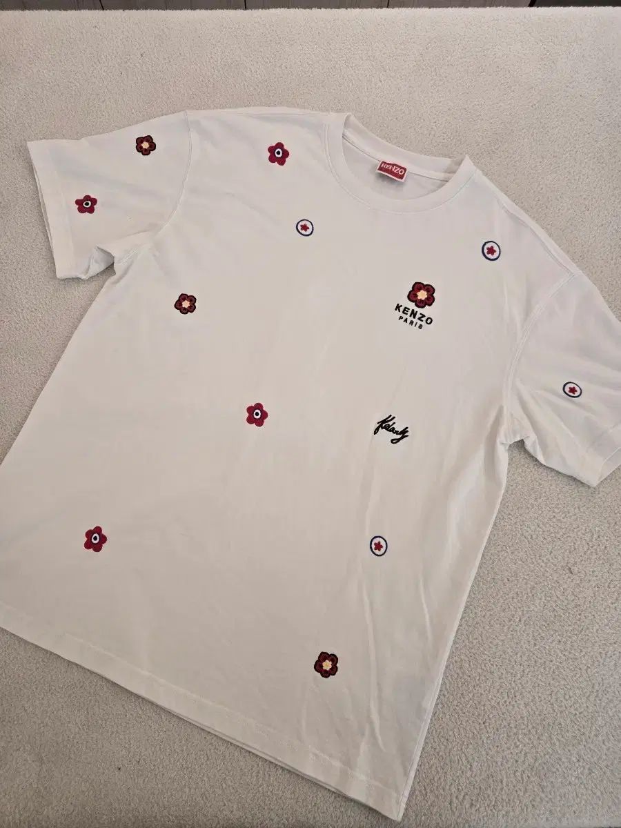 KENZO ケンゾー 半袖Tシャツ 白 刺繍 TARGET us (ユニセックス メンズ L)