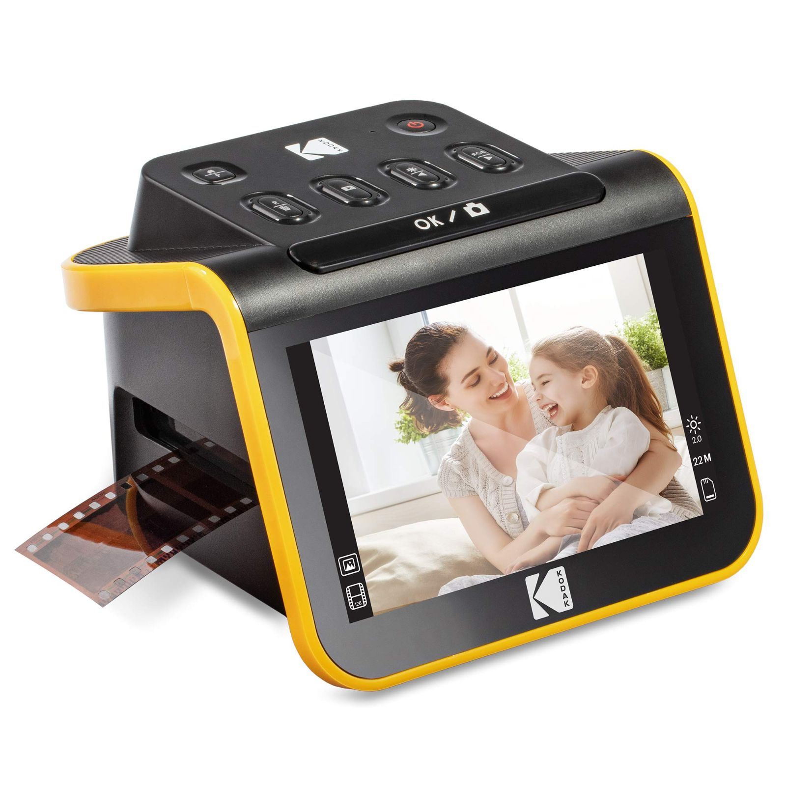 【在庫処分】35mm、126、110 スライド & フィルムを & 白黒ネガ スクリーン付き、カラー 22MP LCD インチ JPEG スキャナー、5 スキャナー、フィルムおよびスライド デジタル写真に変換、ブラック フィルム デジタル