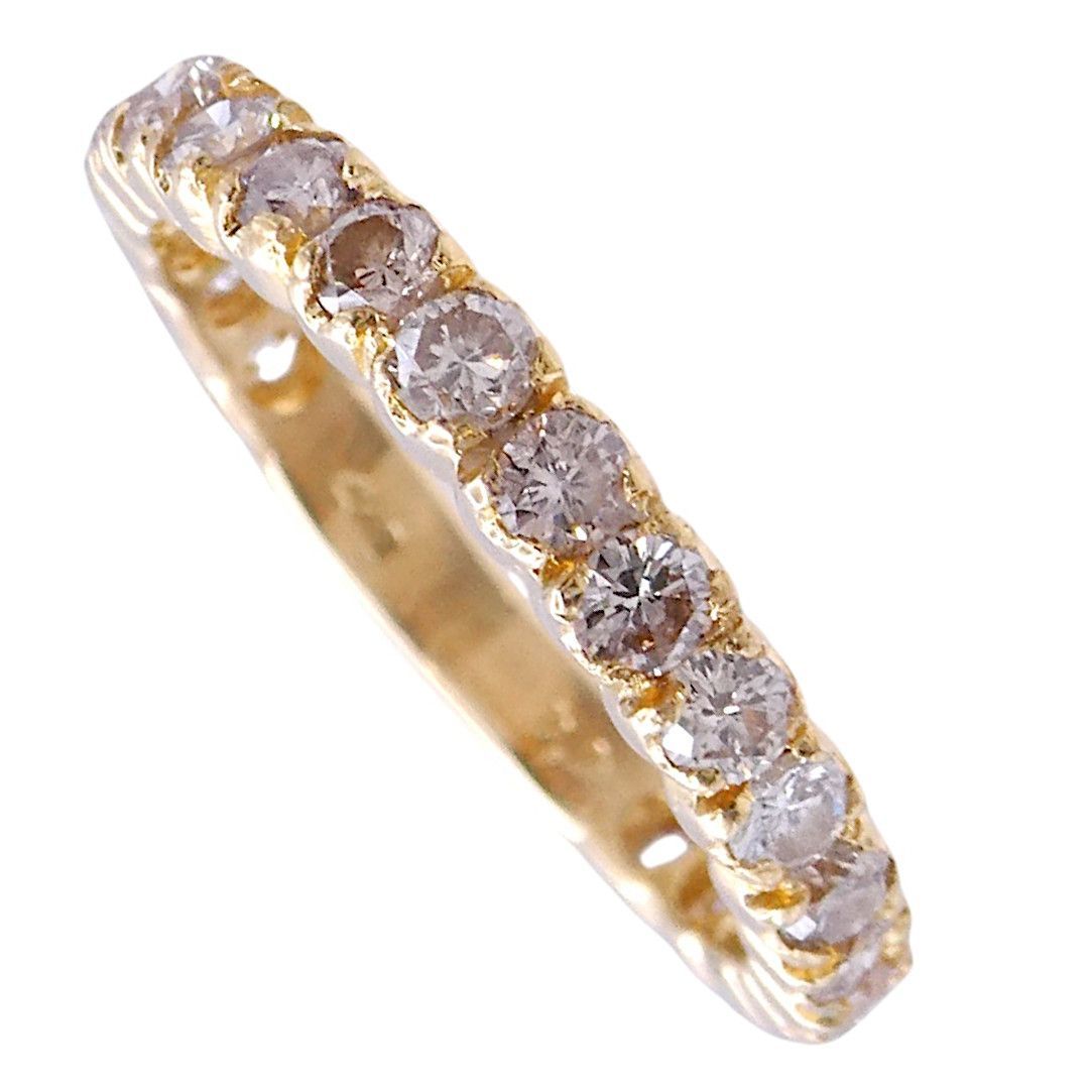 リング K18 ダイヤモンド合計1.00ct ほぼフルエタニティ 10号