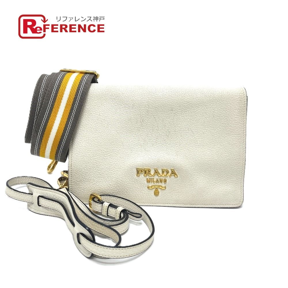 PRADA プラダ ショルダーバッグ ヴィッテロダイノレザー 1BD159 レザー ホワイト