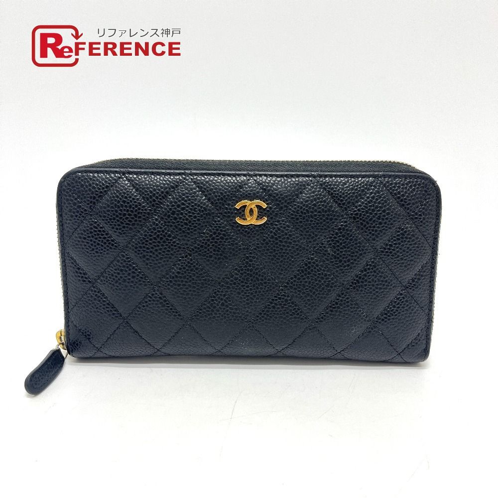 CHANEL シャネル 長財布 ココマーク A50097 キャビアスキン ブラック