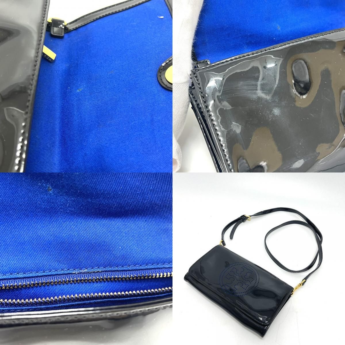 Tory Burch トリーバーチ ショルダーバッグ パンチングロゴ エナメル 