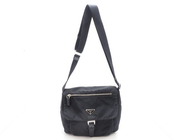 PRADA プラダ バッグ ショルダーバッグ ブラック ナイロン/レザー ﾊﾞｯｸﾞ ショルダーバッグ ナイロン/レザー/ナイロンレザー ブラック ブラック レディース【中古】431