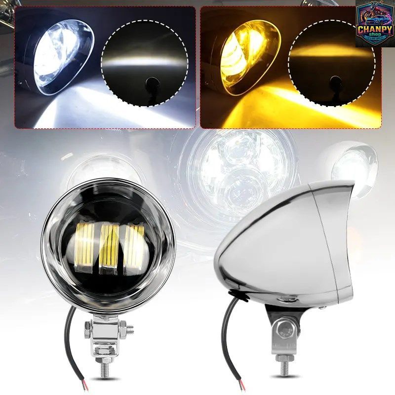 オートバイ用LEDヘッドライト、補助ランプ、スポットライト、フォグランプ、フロントヘッドランプ、ホンダ、ヤマハ、カフェレーサー、オフ