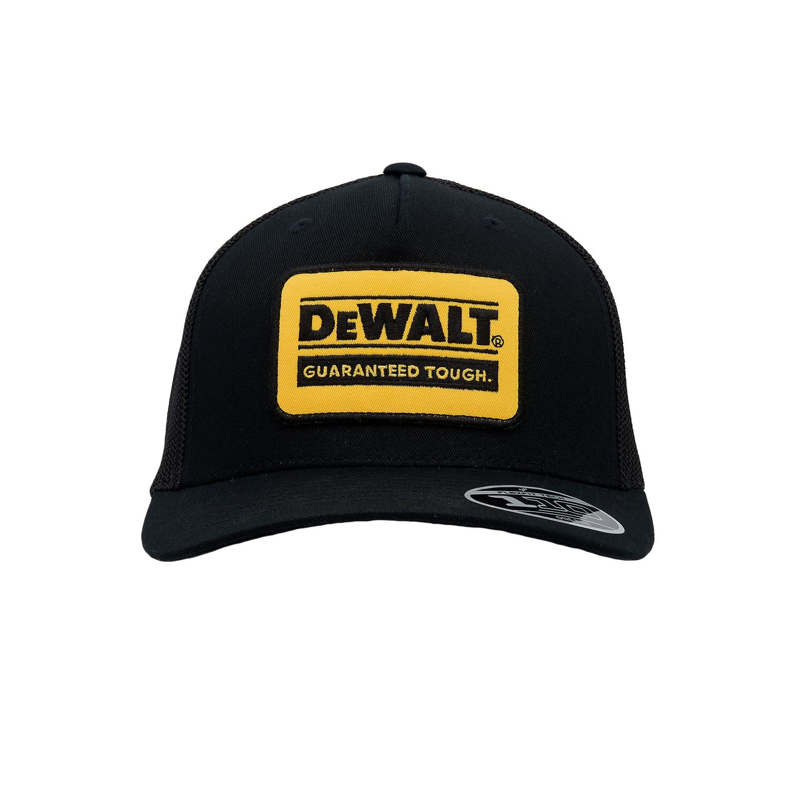 DEWALT Men\'s Oakdale Patch Trucker Hat (Black/Yellow)