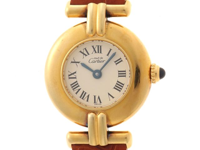CARTIER カルティエ マストコリゼ・ヴェルメイユ W10062301 腕時計 SV925/レザー アイボリー レディース　2148104050922【中古】【207】