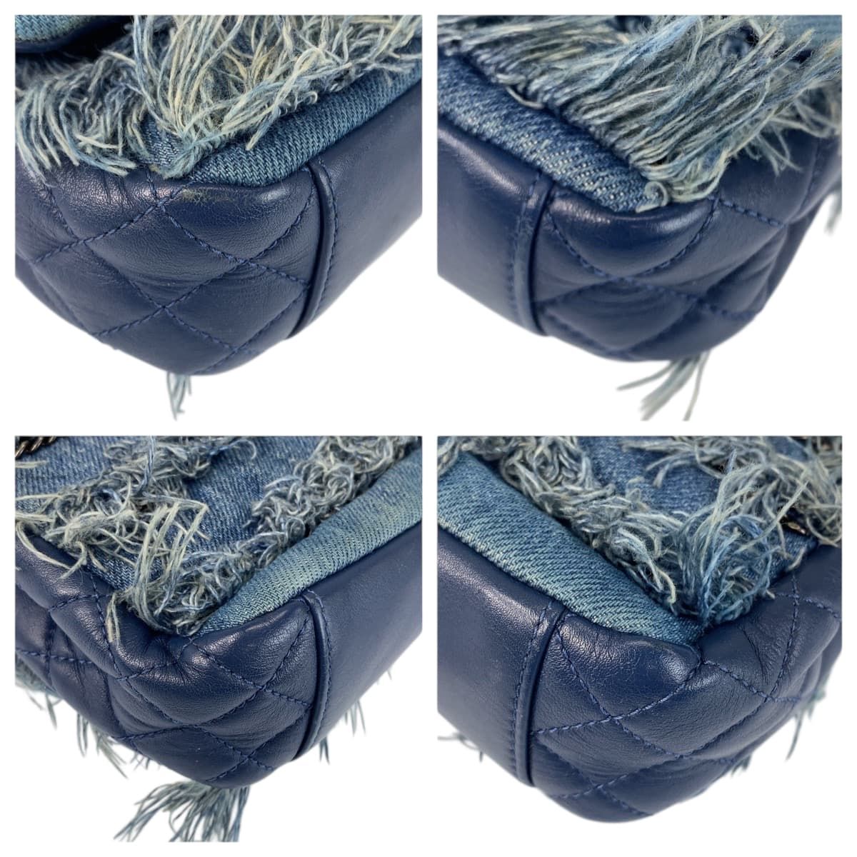 美品 CHANEL シャネル ココマーク ターンロック ブルー シルバー金具 