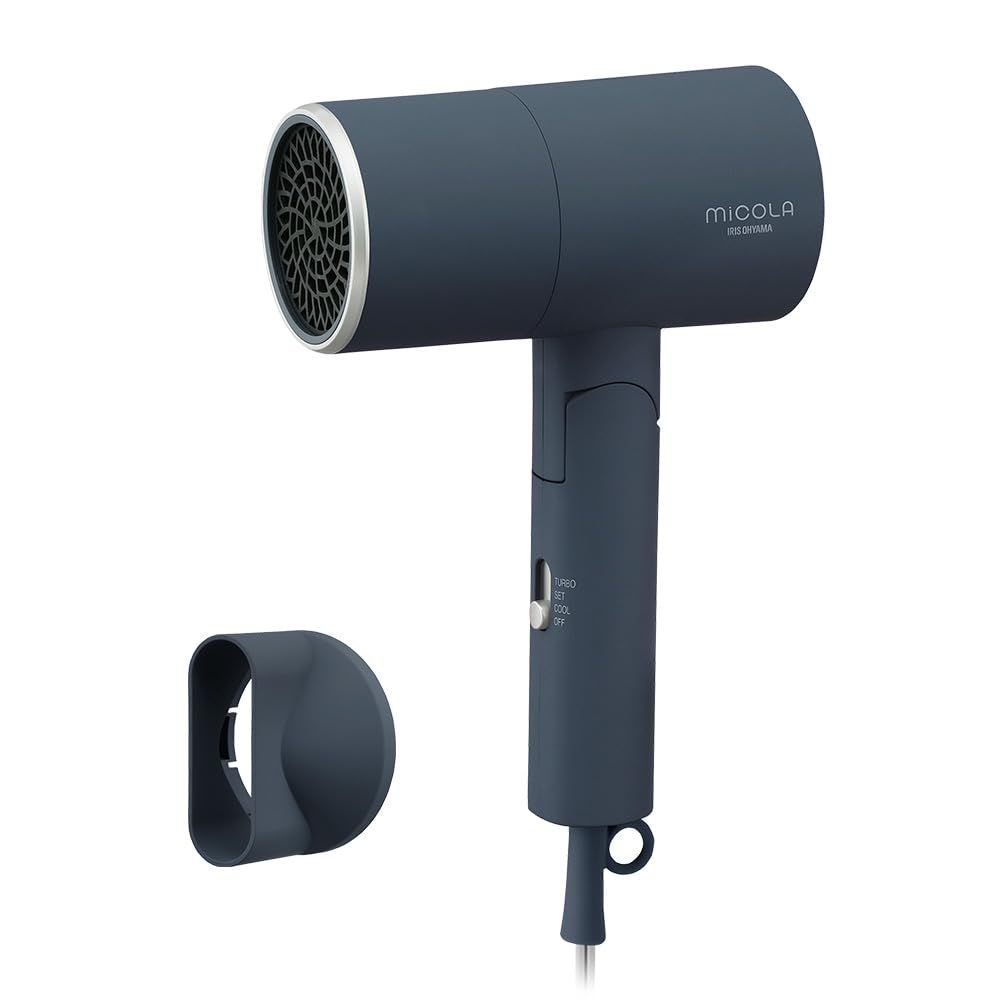 【MiCOLA】アイリスオーヤマ イオンドライヤー 速乾 遠赤外線搭載 マイナスイオン ヘアケア ドライヤー HDR-M202-N ネイビーmt 04ed3e6a