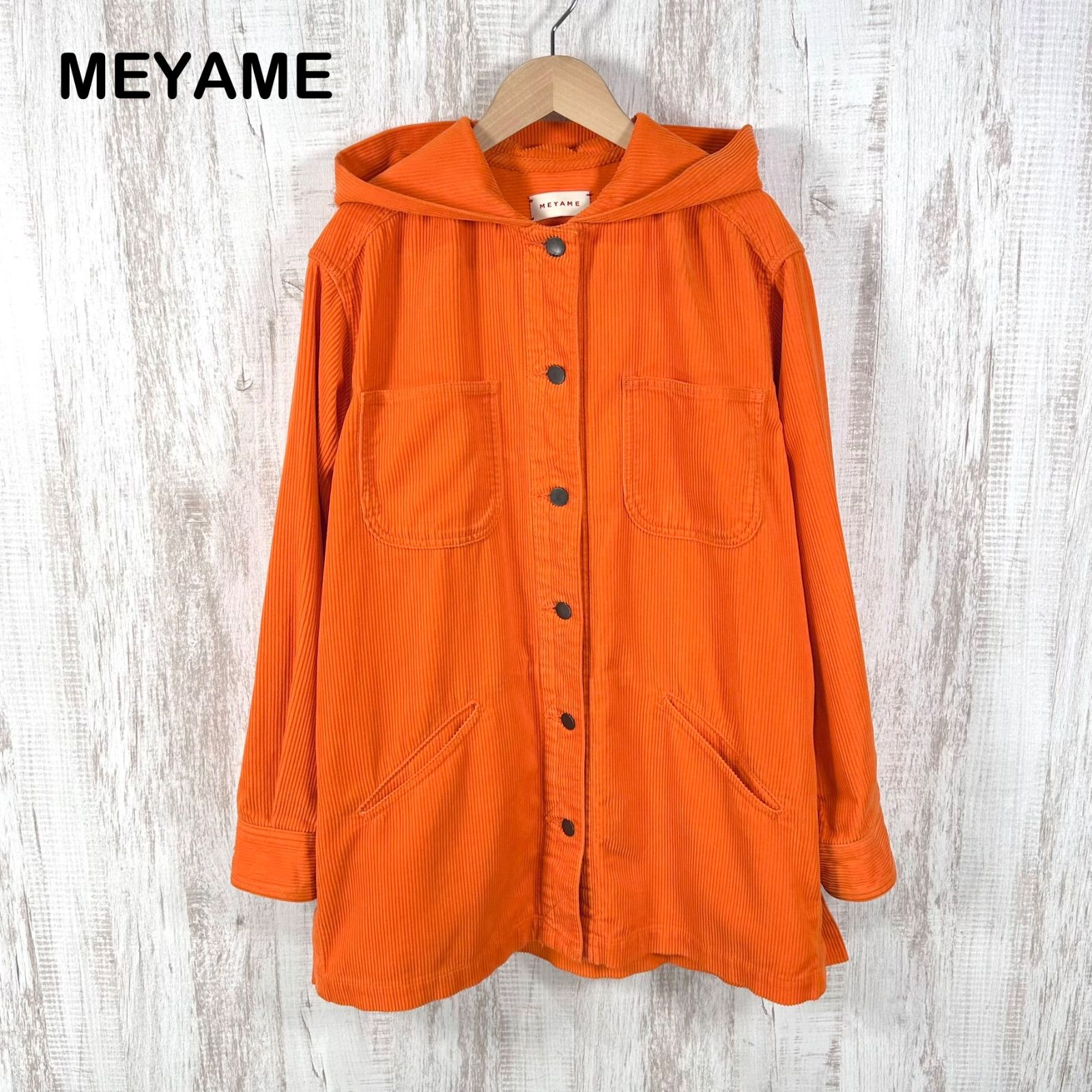 MEYAME メヤメ コーデュロイ フード ジャケット オレンジ