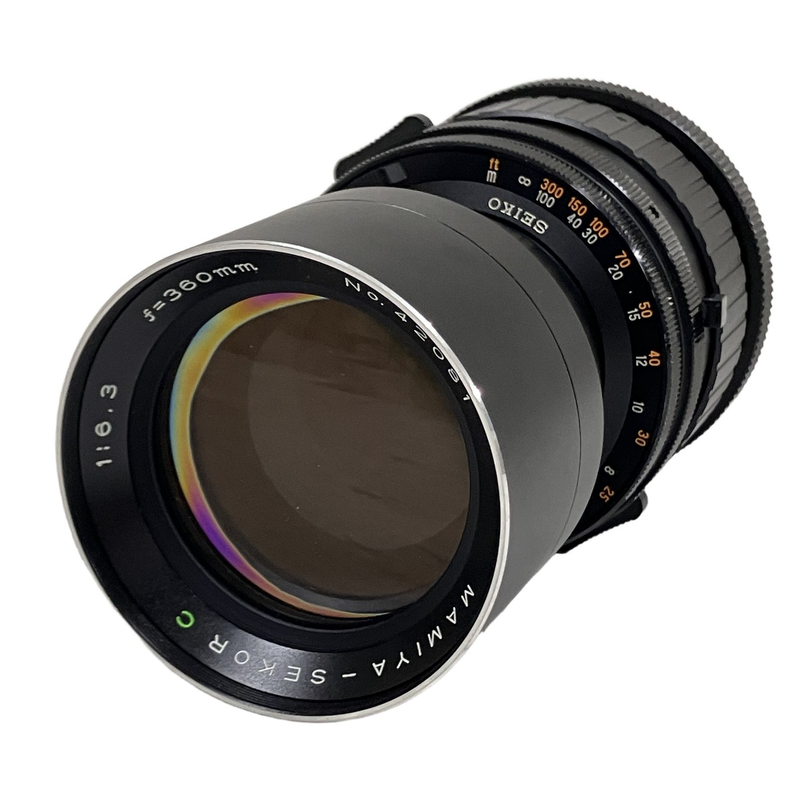 MAMIYA MAMIYA-SEKOR C 360mm F6.3 中判カメラ用望遠レンズ マミヤ バルサム切れ・虹色モヤあり ジャンク O11331162