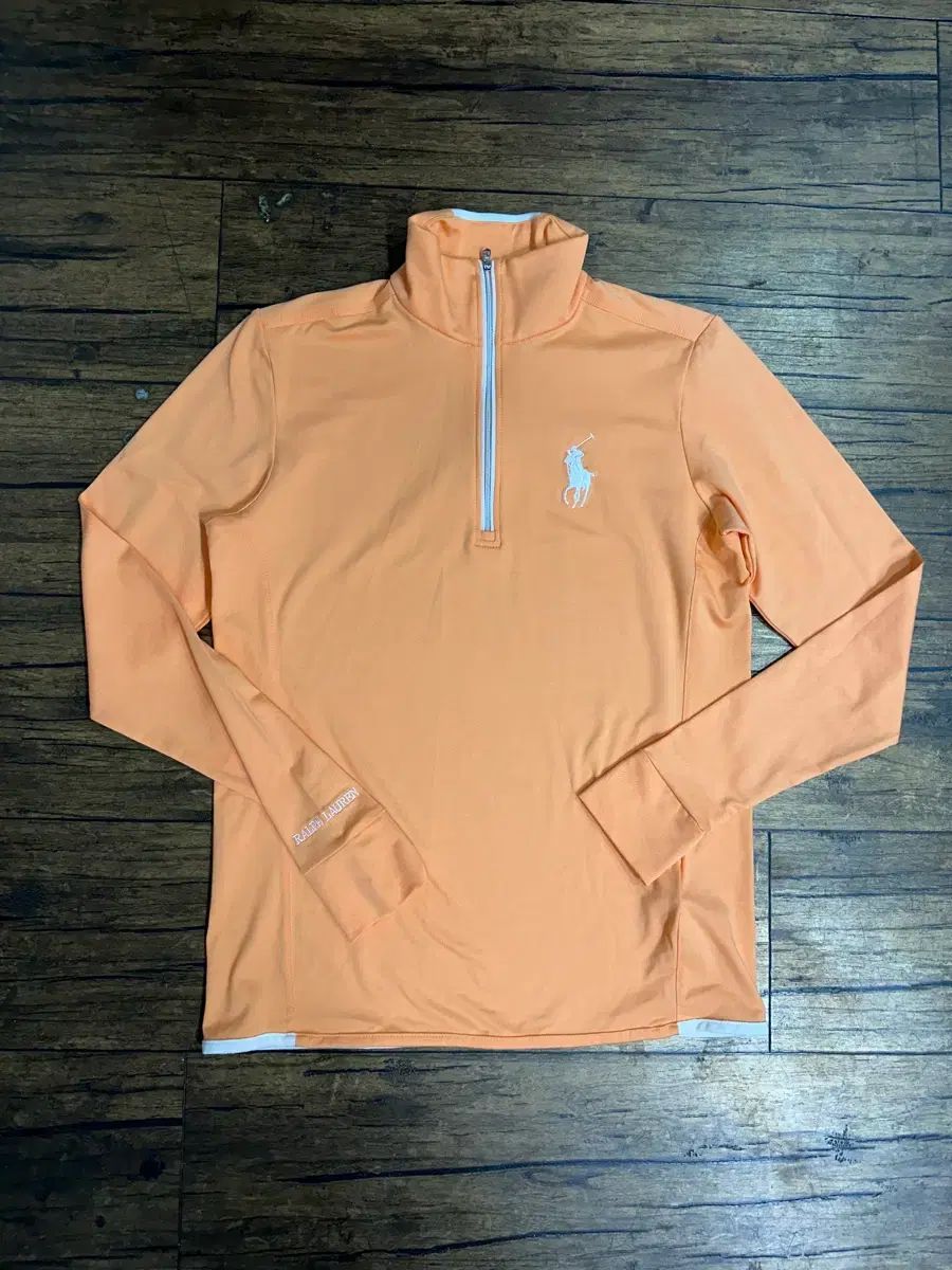 POLO RALPH LAUREN ポロラルフローレン ビックポニー ハーフジップ 機能性 長袖Tシャツ ピーチオレンジ M