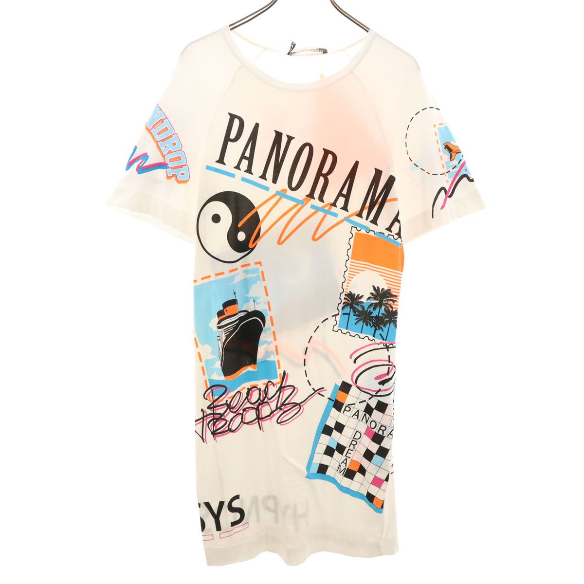 LOVEMOSCHINO ラブモスキーノ 半袖 Tシャツ ワンピース 42 ホワイト レディース 古着