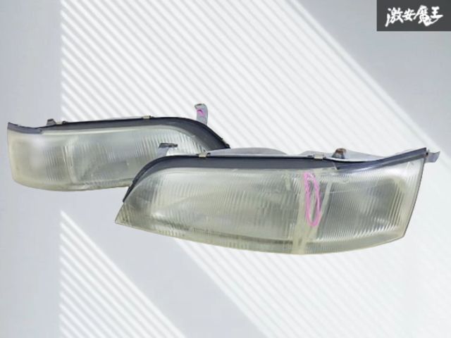 TOYOTA トヨタ 純正 JZX90 マークⅡ マーク2 ハロゲン ヘッドライト ヘッドランプ レンズ 左右セット 左右 TOYOTA 22-218 即納 棚