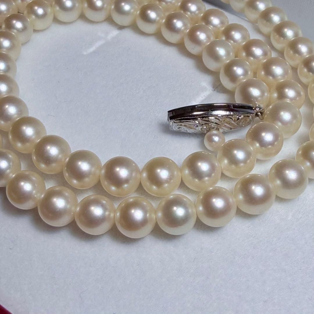 美品　タサキ　田崎真珠　パールネックレス　6mm-6.5mm シルバー金具