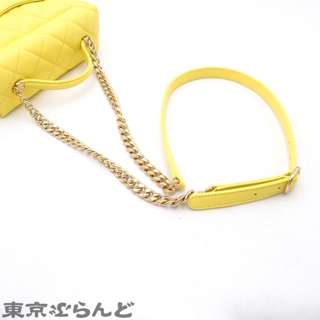 シャネル CHANEL バニティバッグ AS3729 イエロー ゴールド金具