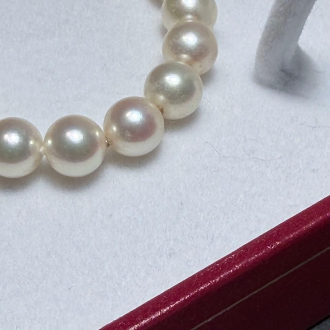 美品 タサキ 田崎真珠 パールネックレス K14WG 6.5mm ロング 14金