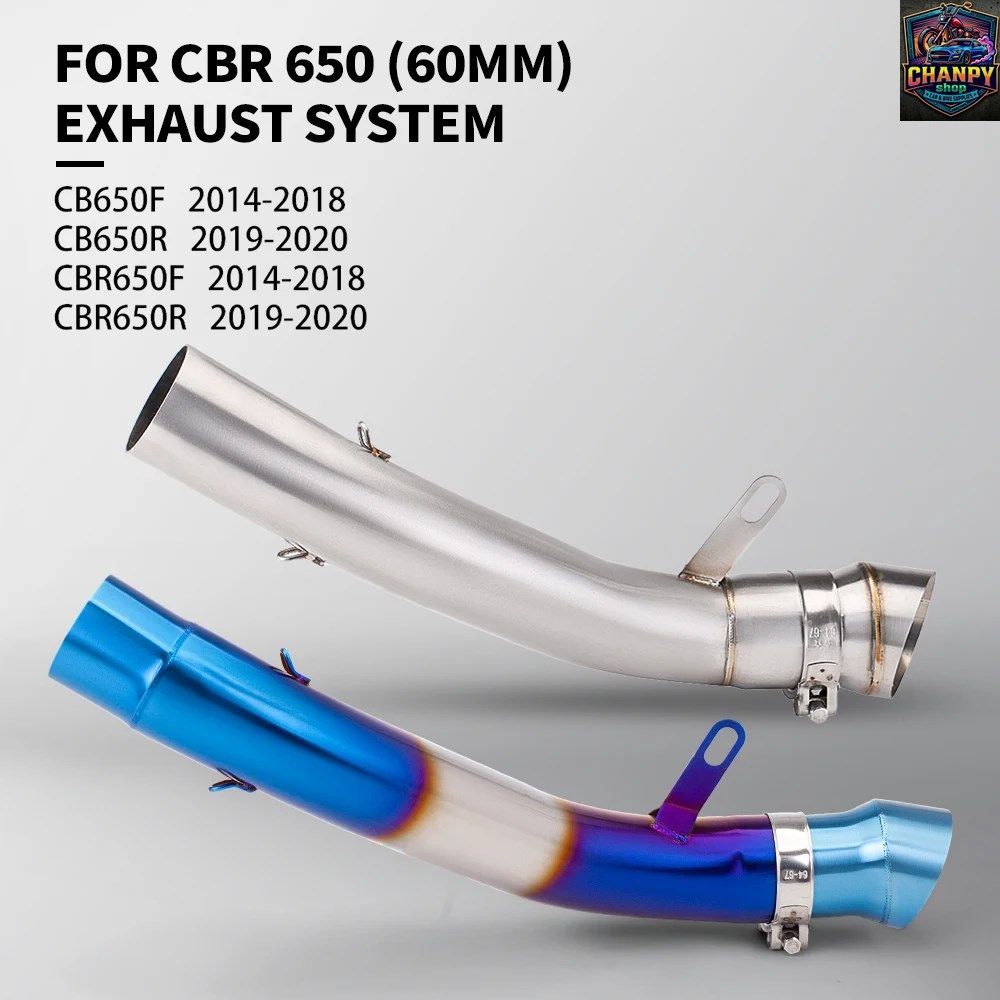 オートバイ用排気管改造 60mmインターフェース ミドルリンクパイプ スリップオン CB650F 2014-2018 CB650R CBR650 2019-2022