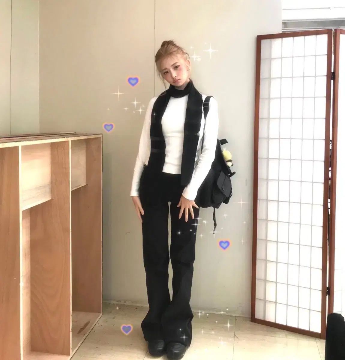 ミセキ ソウル Side pocket bootscut pants BLACK