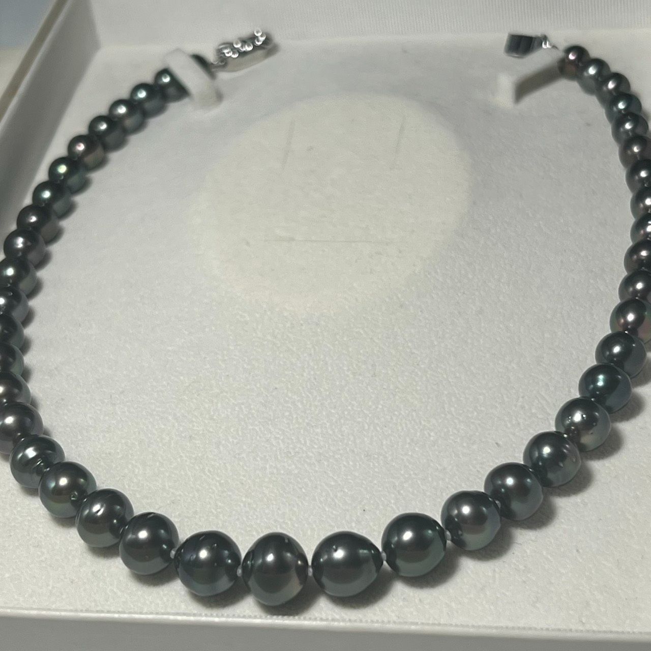 【極大珠・照り最強】南洋タヒチ黒蝶真珠ネックレス 約8.2〜11.8mm 50.1g