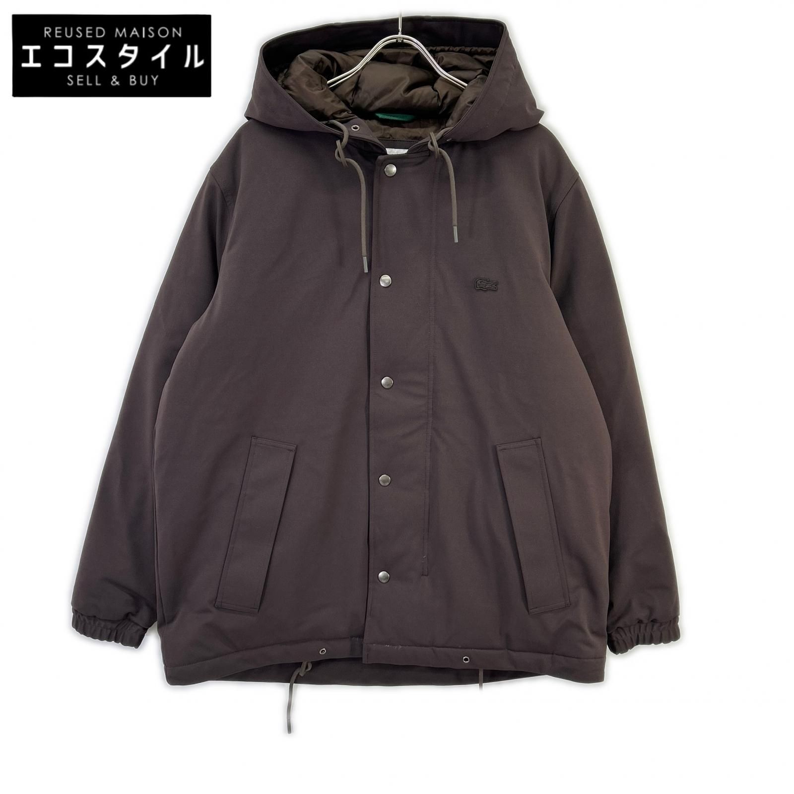 Lacoste　ラコステ　BH021J ブラウン 耐水透湿ピケダウンジャケット　US L