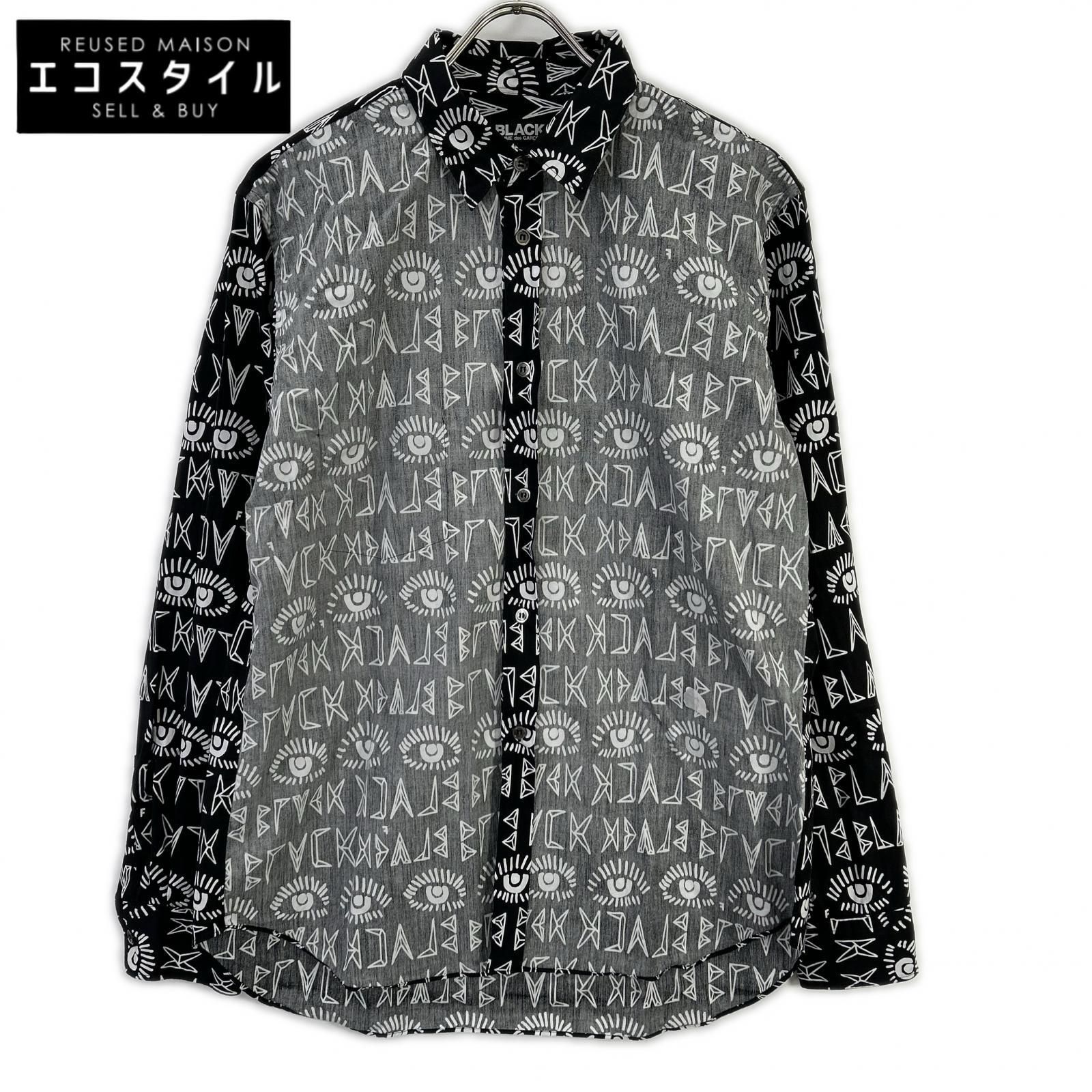 BLACKCOMMEdesGARCONS　ブラックコムデギャルソン　×Filip Pagowski 25年 1P-B006 リバースパネルシャツ　L